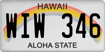 HI license plate WIW346