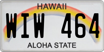 HI license plate WIW464