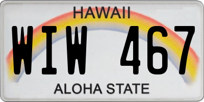 HI license plate WIW467