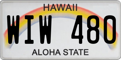 HI license plate WIW480