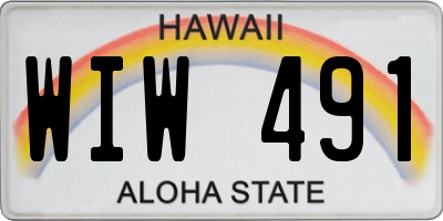 HI license plate WIW491