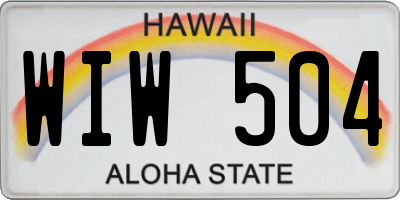 HI license plate WIW504