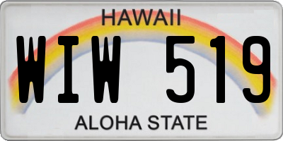 HI license plate WIW519