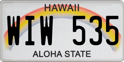HI license plate WIW535
