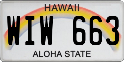 HI license plate WIW663