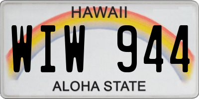 HI license plate WIW944