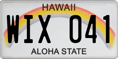 HI license plate WIX041
