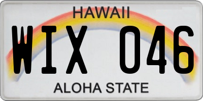 HI license plate WIX046