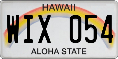 HI license plate WIX054