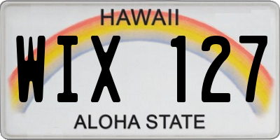HI license plate WIX127
