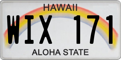 HI license plate WIX171