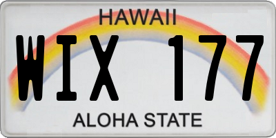 HI license plate WIX177