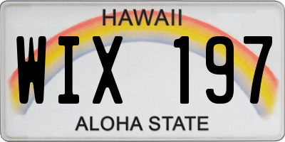 HI license plate WIX197