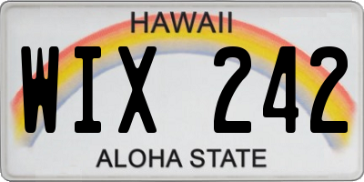 HI license plate WIX242