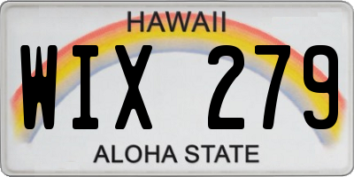 HI license plate WIX279