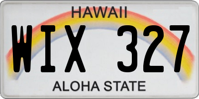 HI license plate WIX327