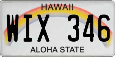 HI license plate WIX346