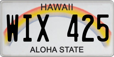 HI license plate WIX425