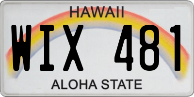 HI license plate WIX481