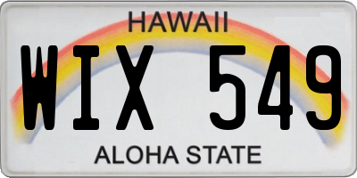 HI license plate WIX549