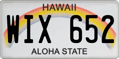 HI license plate WIX652