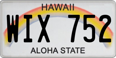 HI license plate WIX752