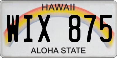 HI license plate WIX875