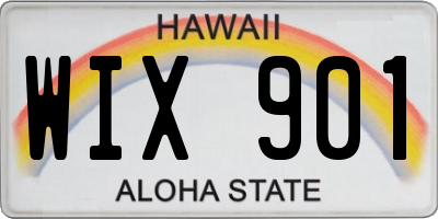 HI license plate WIX901