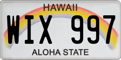 HI license plate WIX997