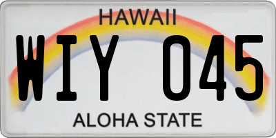 HI license plate WIY045