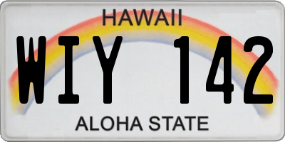 HI license plate WIY142