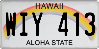 HI license plate WIY413