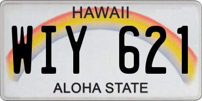 HI license plate WIY621