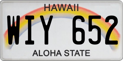 HI license plate WIY652