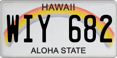 HI license plate WIY682