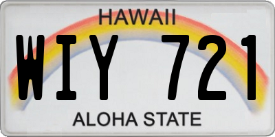 HI license plate WIY721