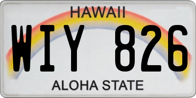 HI license plate WIY826