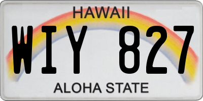 HI license plate WIY827