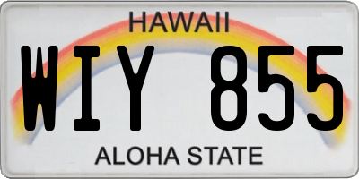 HI license plate WIY855