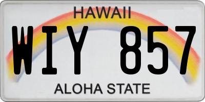 HI license plate WIY857