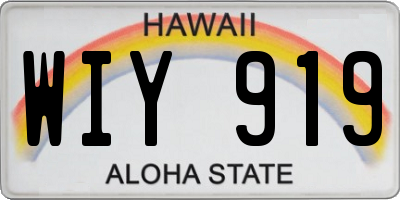 HI license plate WIY919