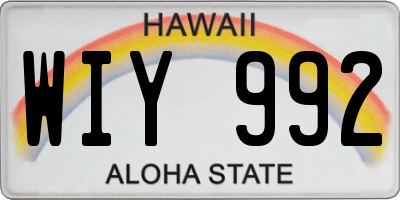 HI license plate WIY992