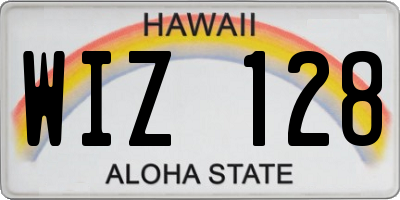HI license plate WIZ128