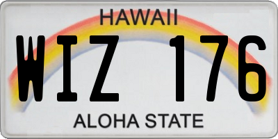 HI license plate WIZ176