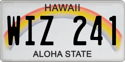 HI license plate WIZ241