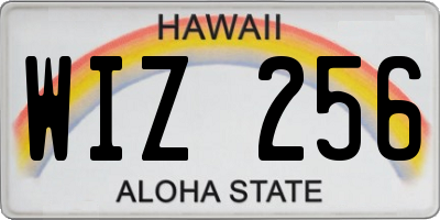 HI license plate WIZ256