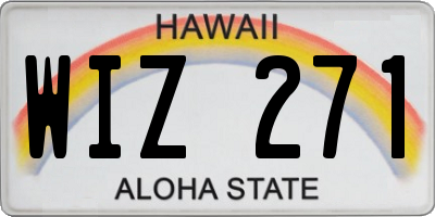 HI license plate WIZ271
