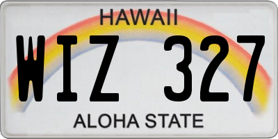 HI license plate WIZ327