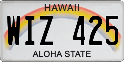 HI license plate WIZ425