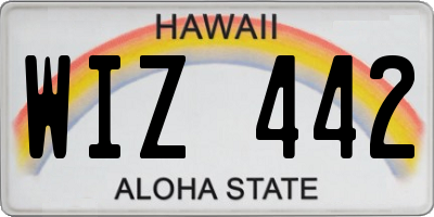 HI license plate WIZ442